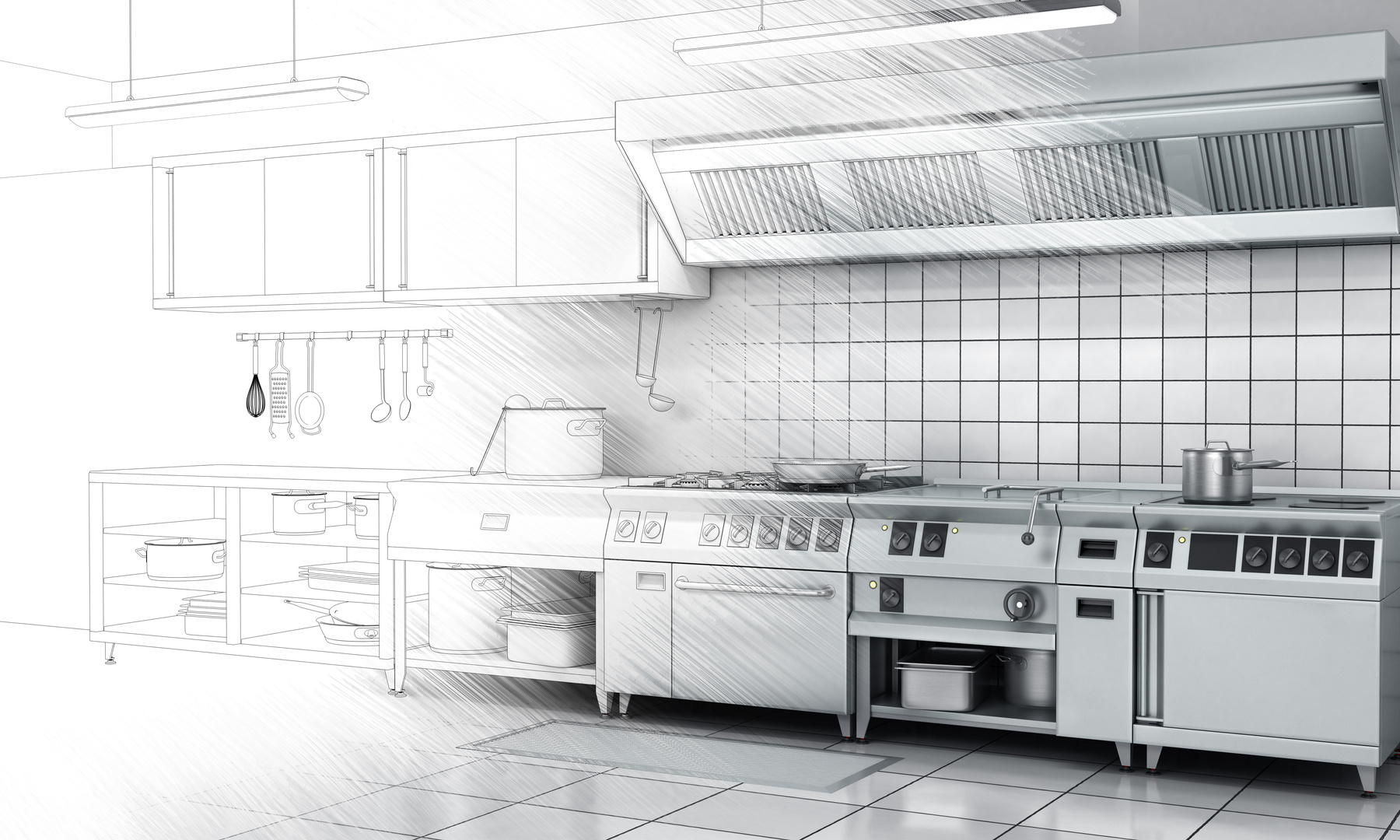 Professional kitchen and equipment